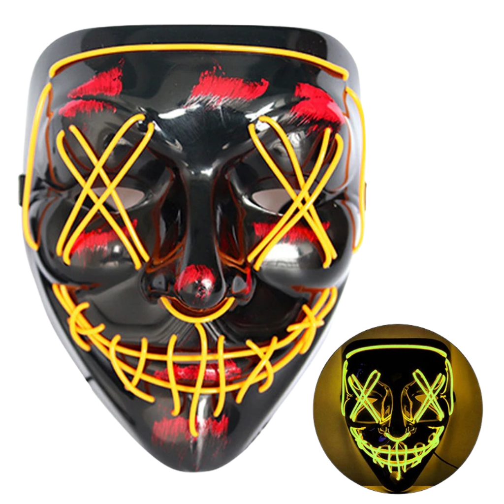 Neon LED mask -Yellow - Ozerty