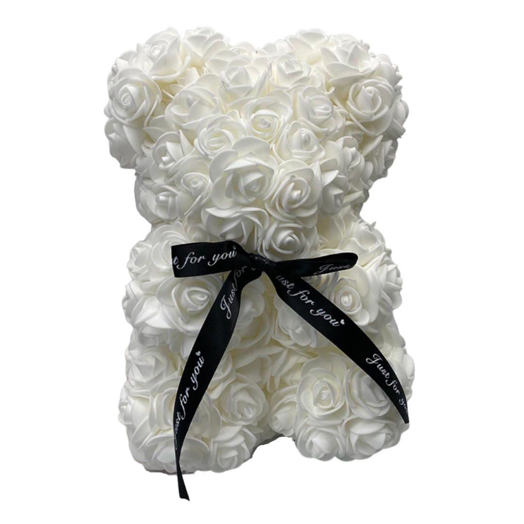 Roses teddy bear -White - Ozerty