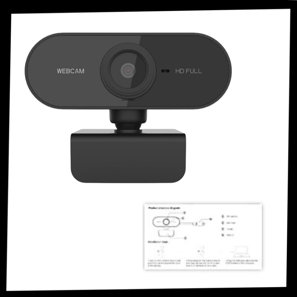 Rotating 1080p HD USB Webcam with Microphone - Ozerty