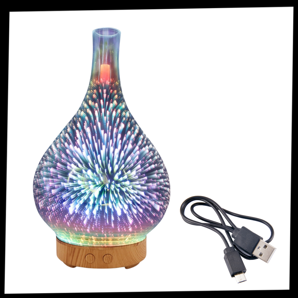 Essential Oil Diffuser Fireworks Pattern Vase Shape - Ozerty