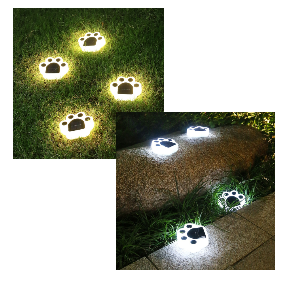 Solar-Powered Paw Print Pathway Light - Ozerty