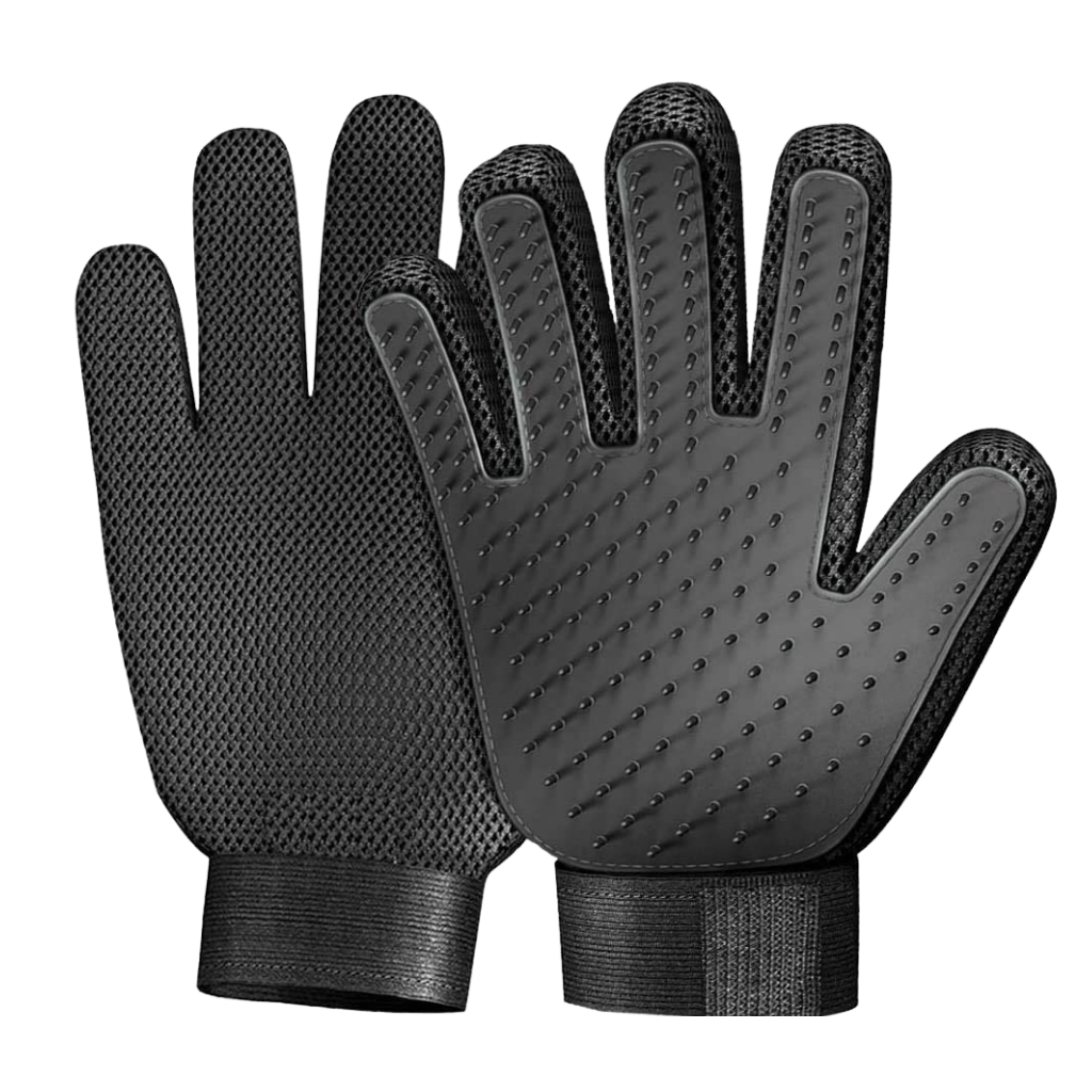 Pet Grooming Gloves (Pair) -Black - Ozerty