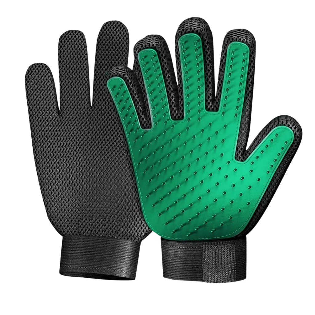 Pet Grooming Gloves (Pair) -Green - Ozerty