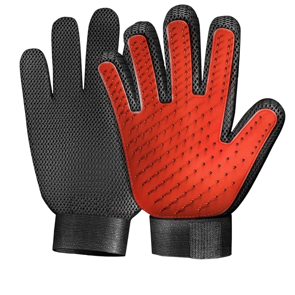 Pet Grooming Gloves (Pair) -Red - Ozerty