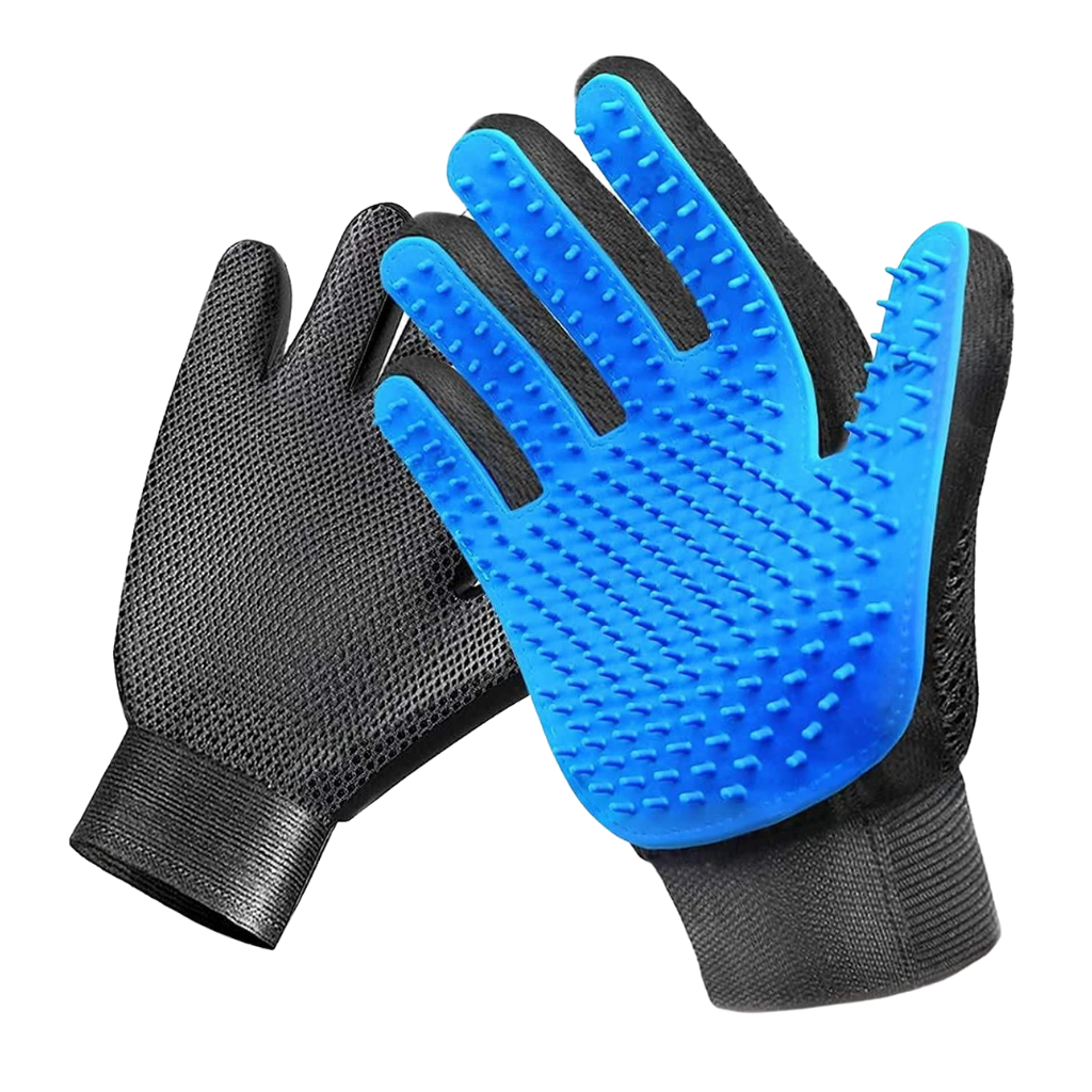 Pet Grooming Gloves (Pair) -Blue - Ozerty