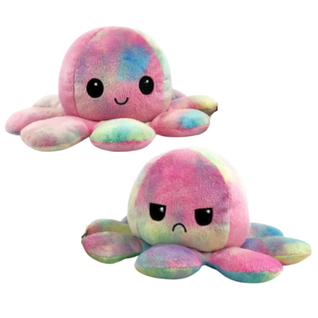 Reversible Mini Octopus Plush toy -Rainbow - Ozerty