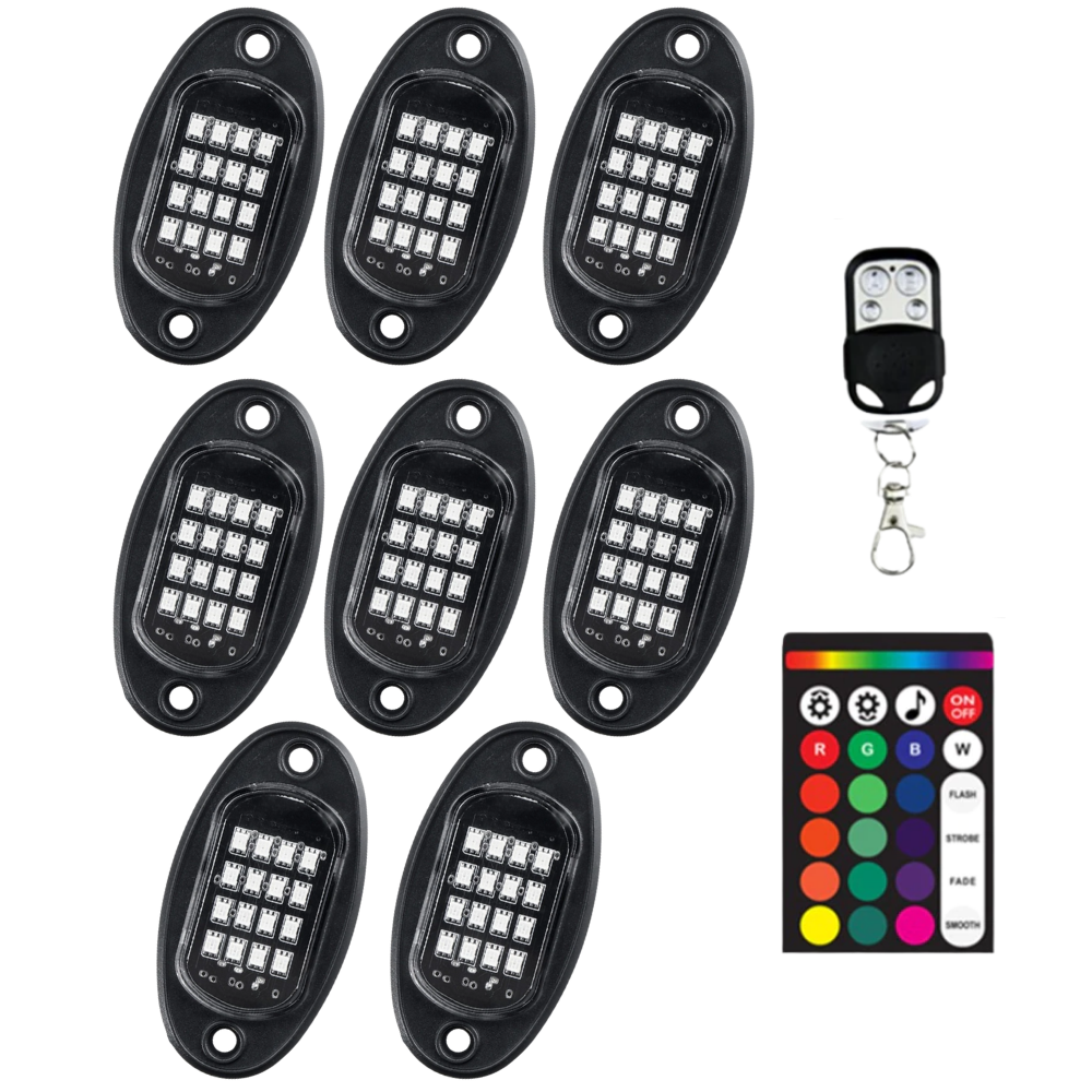 Pack of 8 RGB Light for Vehicles - Ozerty