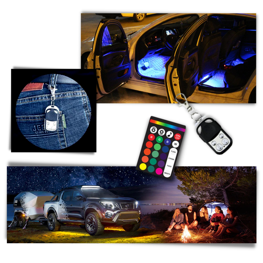 Pack of 8 RGB Light for Vehicles - Ozerty