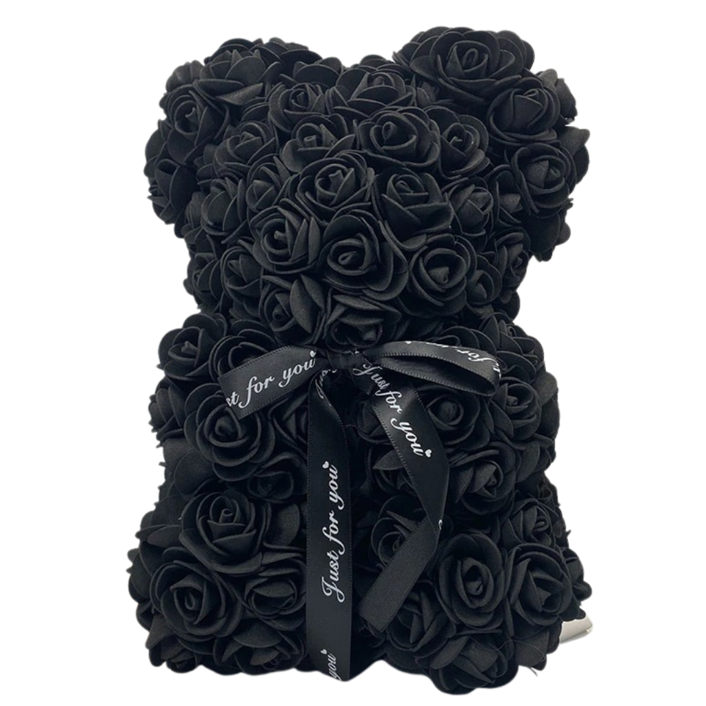 Roses teddy bear -Black - Ozerty