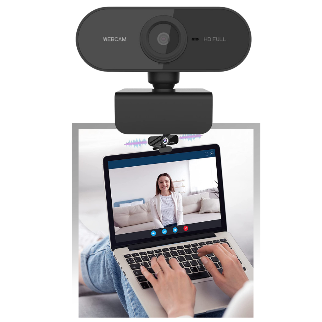 Rotating 1080p HD USB Webcam with Microphone - Ozerty