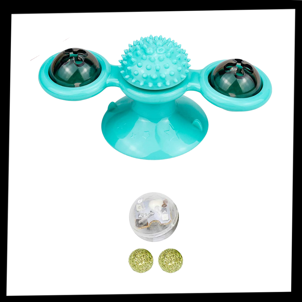 Rotative Windmill Cat Toy With Brush - Ozerty