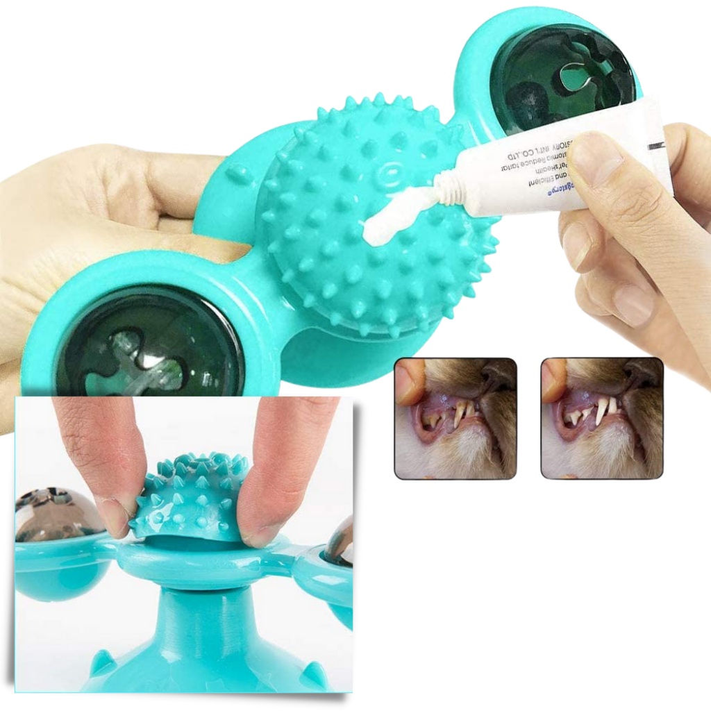 Rotative Windmill Cat Toy With Brush - Ozerty