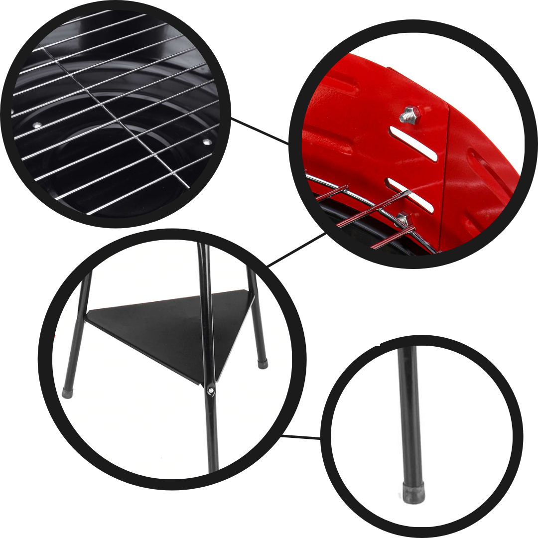 Portable Round Bbq Charcoal Grill - Ozerty