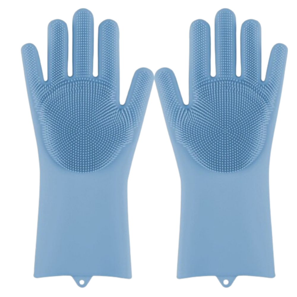 Multi-Purpose Silicone Washing-Up Gloves -Blue - Ozerty