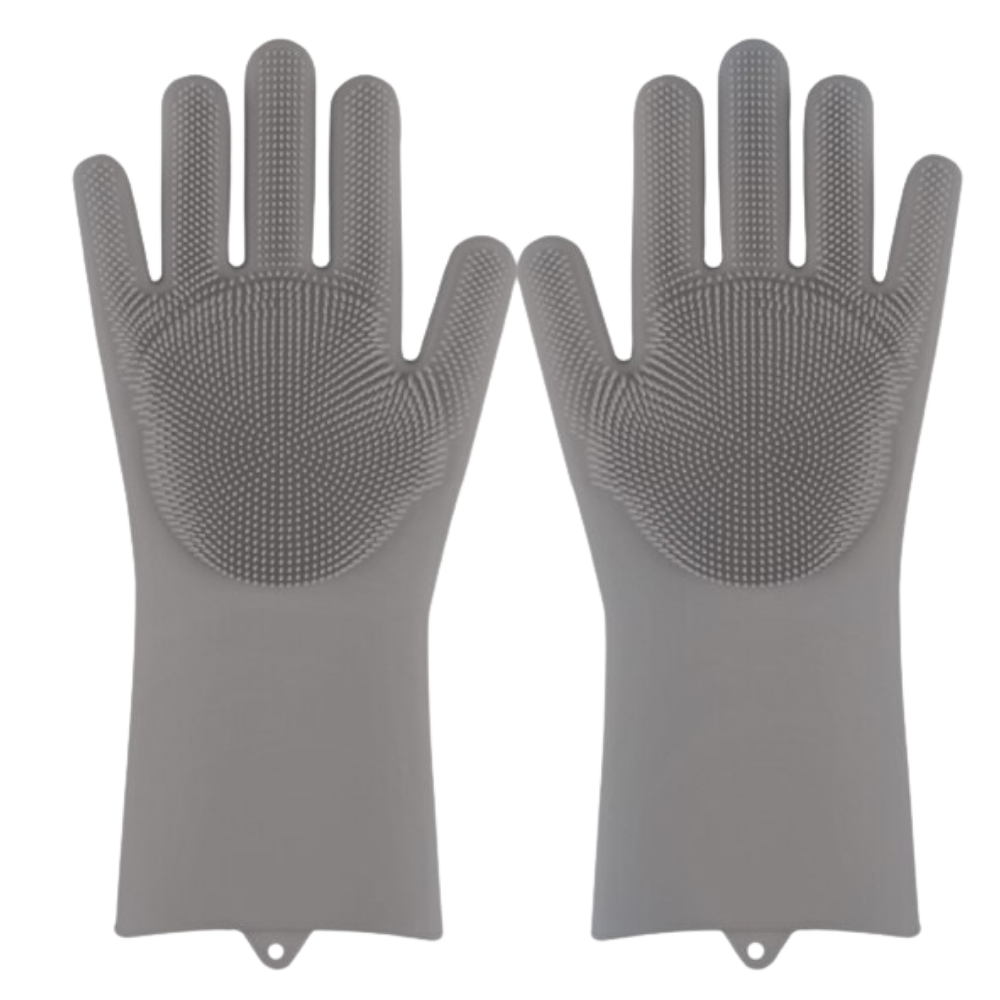 Multi-Purpose Silicone Washing-Up Gloves -Gray - Ozerty