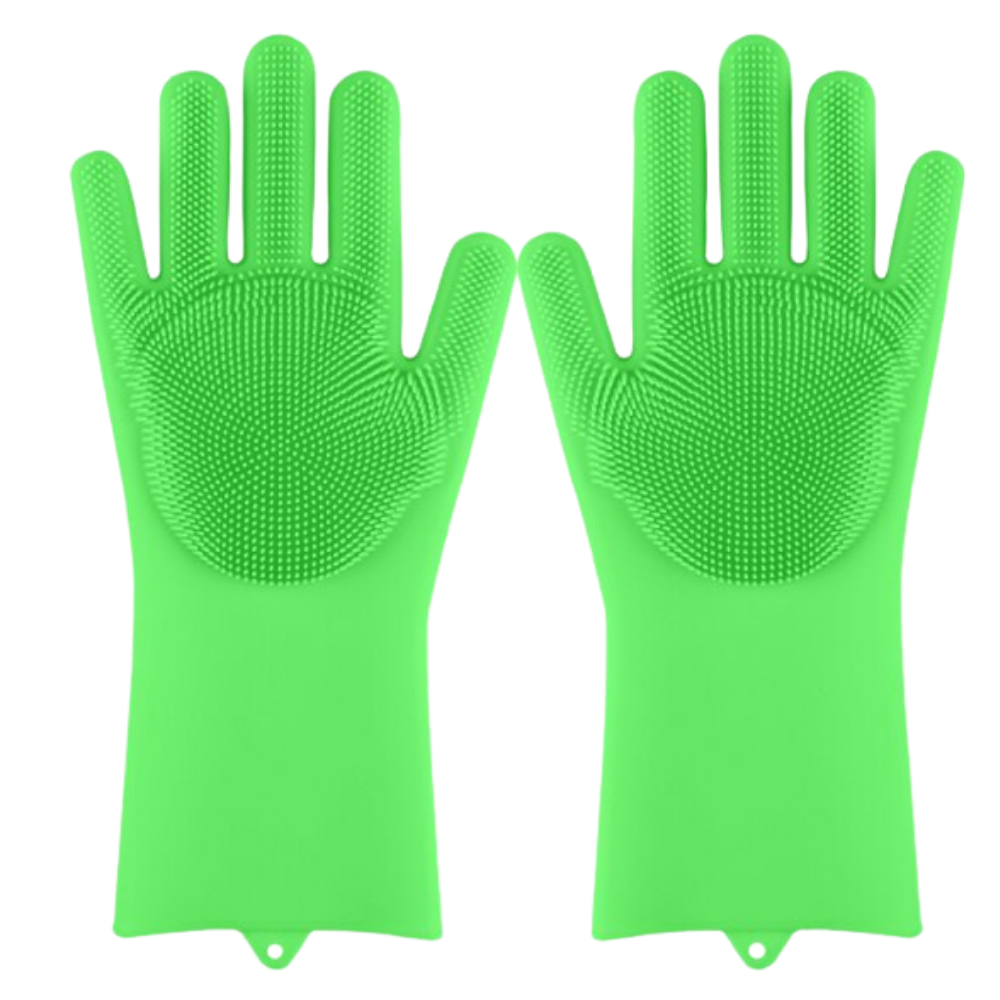 Multi-Purpose Silicone Washing-Up Gloves -Green - Ozerty