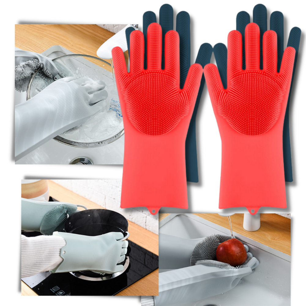 Multi-Purpose Silicone Washing-Up Gloves - Ozerty