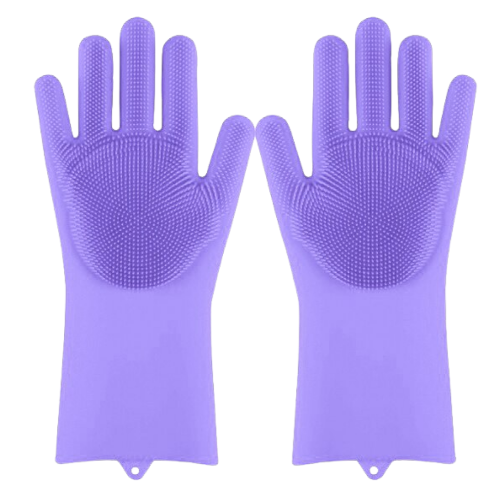 Multi-Purpose Silicone Washing-Up Gloves -Light Purple - Ozerty