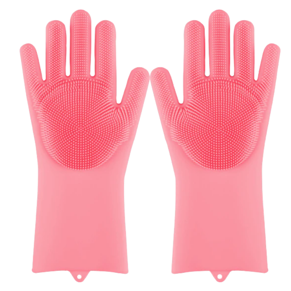 Multi-Purpose Silicone Washing-Up Gloves -Pink - Ozerty