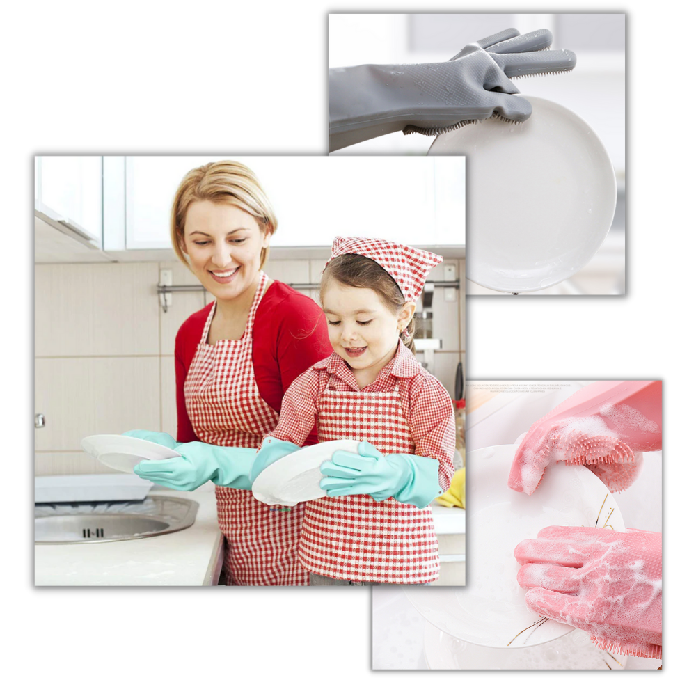 Multi-Purpose Silicone Washing-Up Gloves - Ozerty