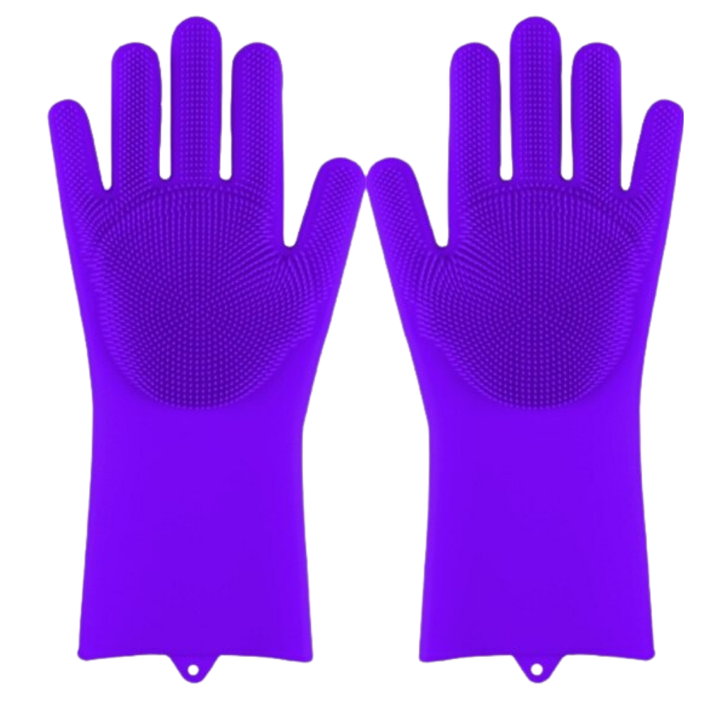 Multi-Purpose Silicone Washing-Up Gloves -Purple - Ozerty