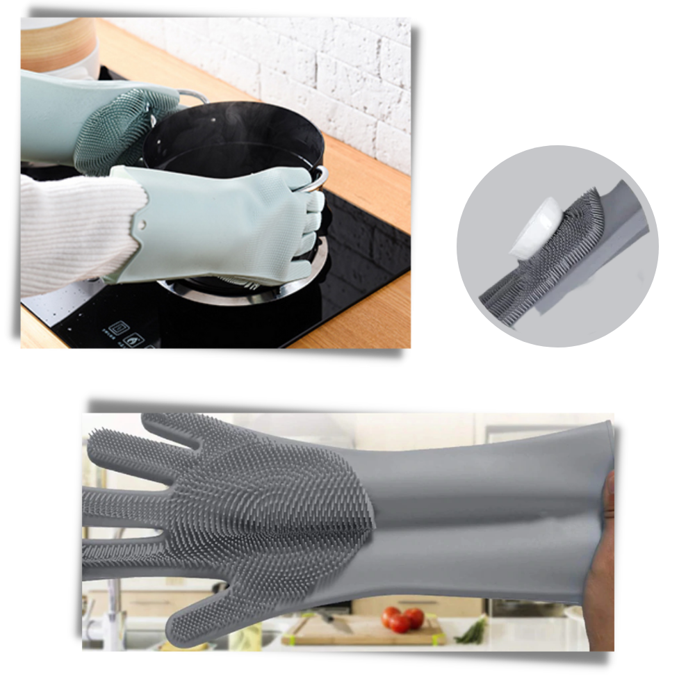 Multi-Purpose Silicone Washing-Up Gloves - Ozerty