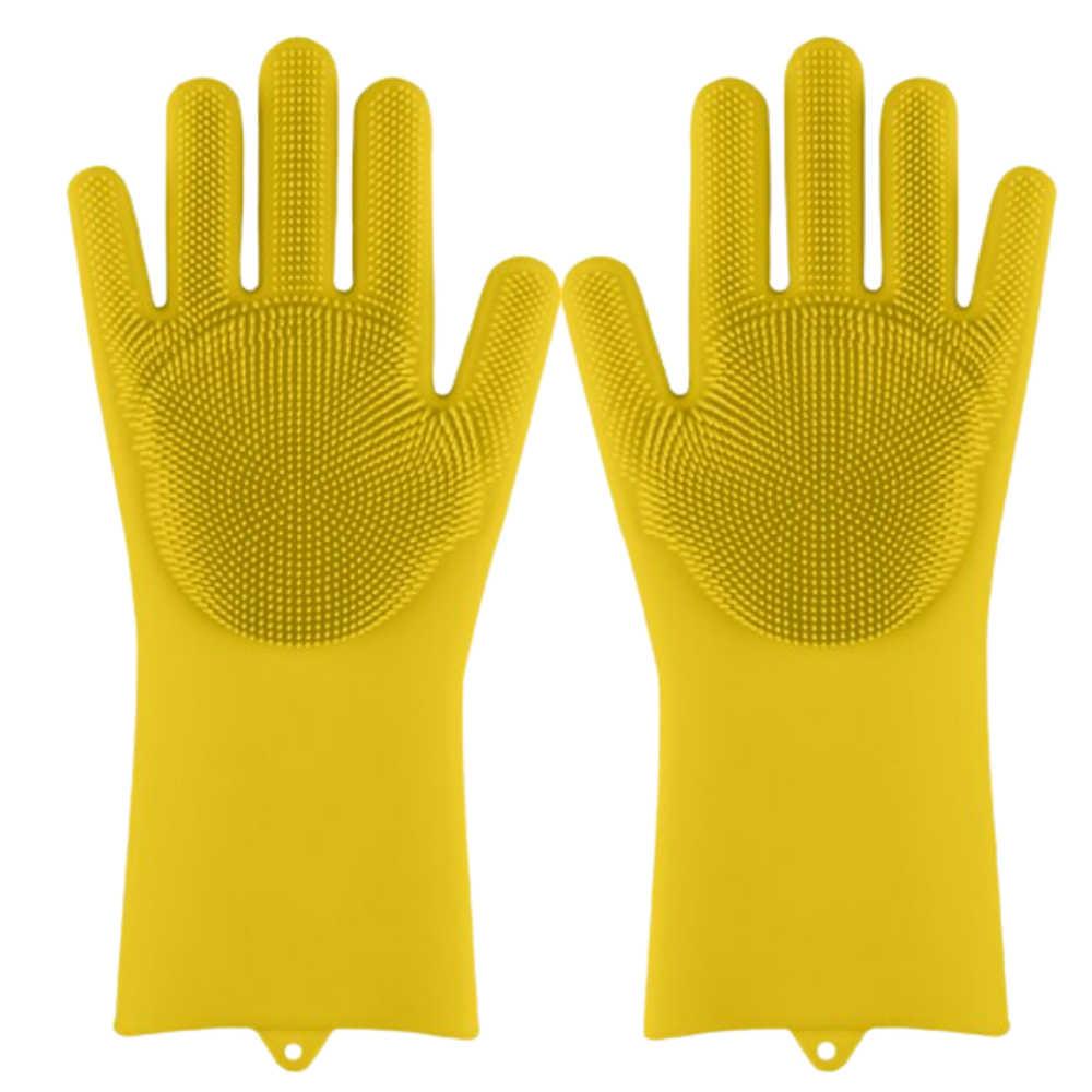 Multi-Purpose Silicone Washing-Up Gloves -Yellow - Ozerty