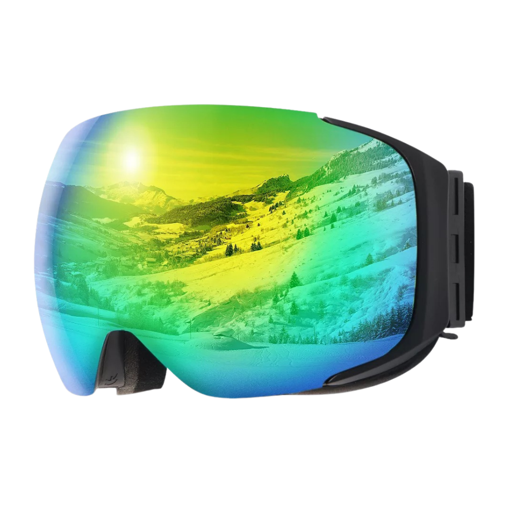 Snow Goggles with Lens Bundle -Gold - Ozerty