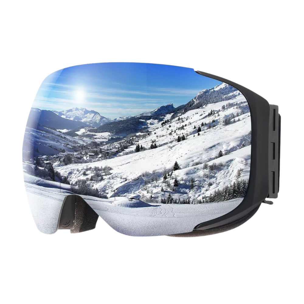 Snow Goggles with Lens Bundle -Silver - Ozerty