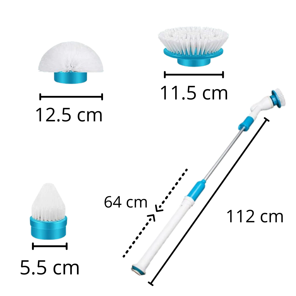 Electric Spin Scrubber With Extension Handle - Ozerty