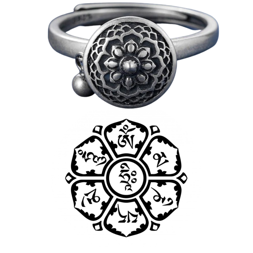 Spinning Buddhist Mantra Ring for Women - Ozerty
