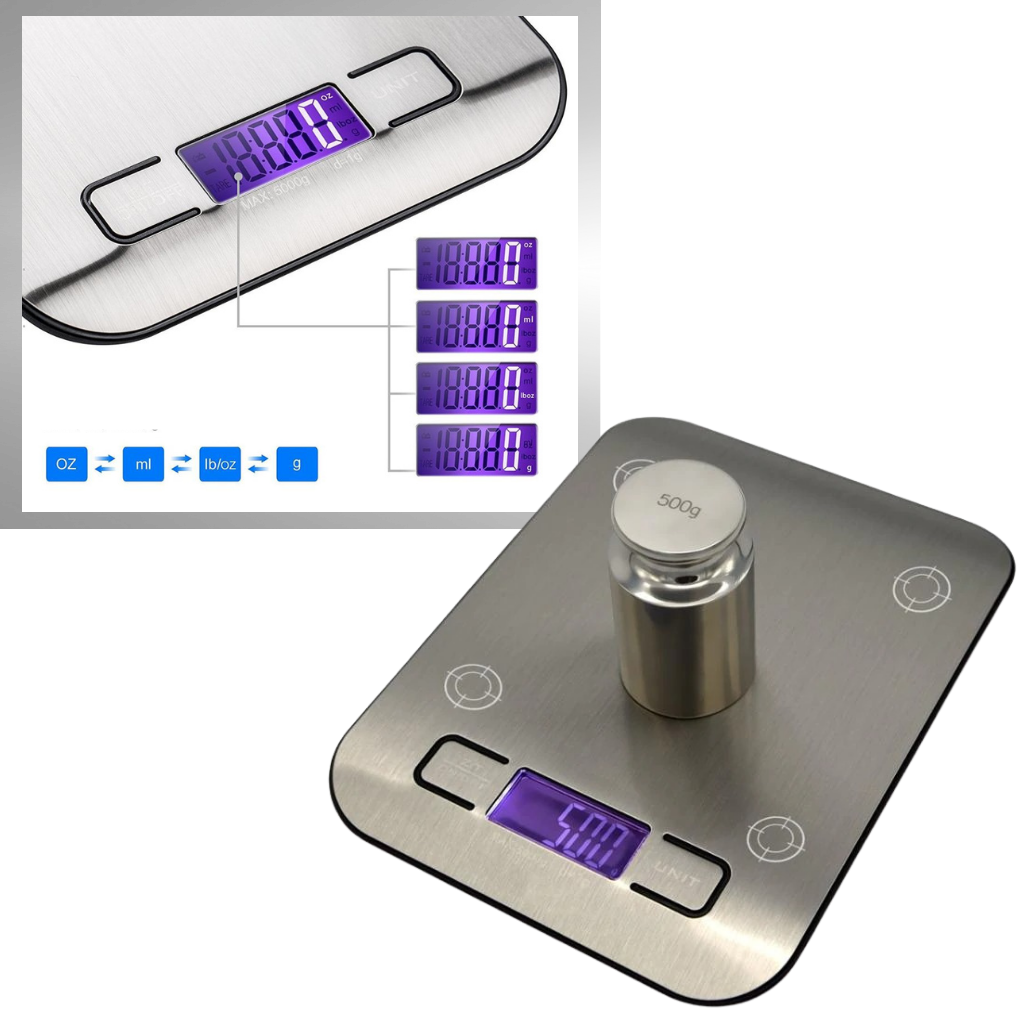 Stainless Steel LCD Digital Kitchen Scale - Ozerty