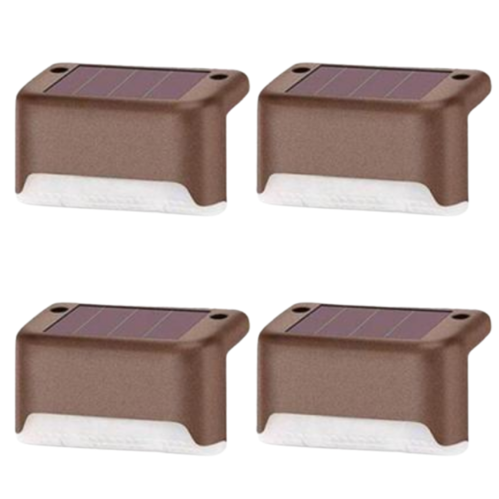 Solar LED lights for Steps (4pcs) -Brown - Ozerty