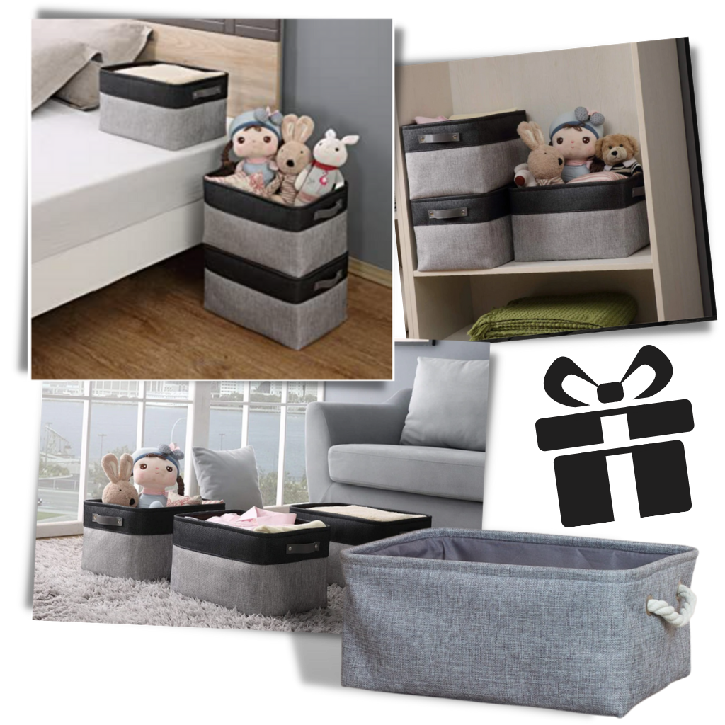 Stylish Linen Basket with Rope Handles - Ozerty