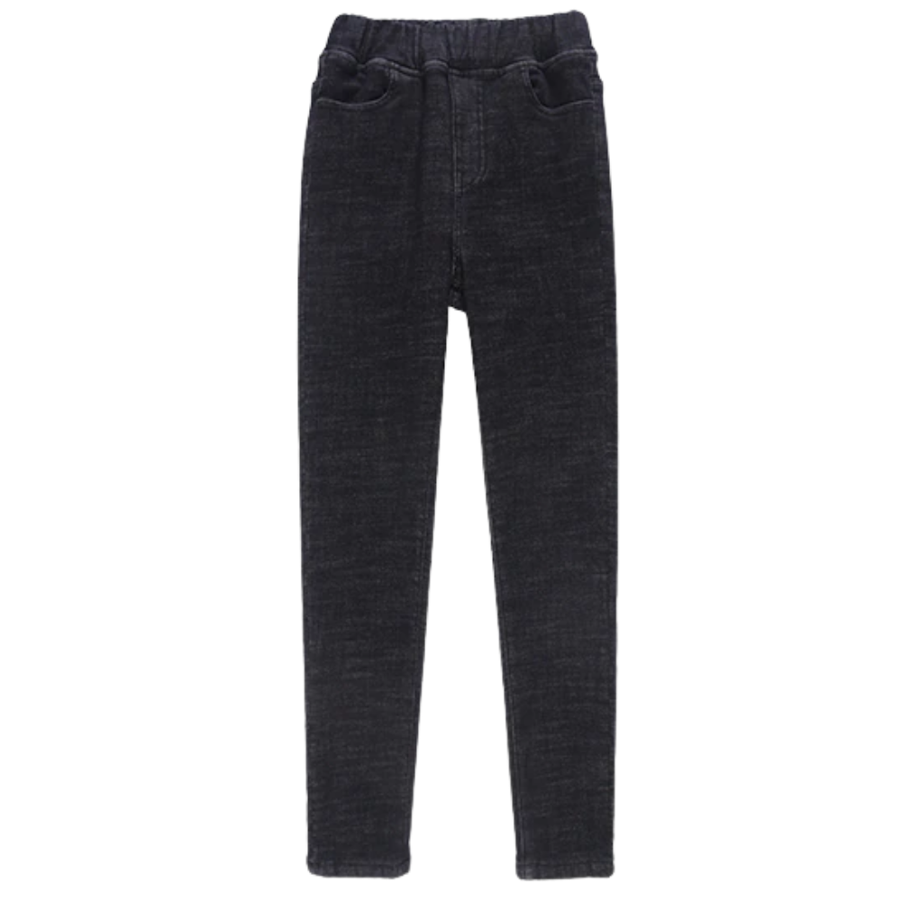 Women's Thermal Fleecy Jeggings -Black - Ozerty