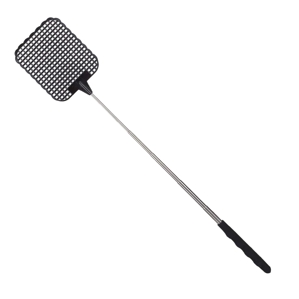 Telescopic Stainless Steel Handheld Fly Swatter -Black - Ozerty