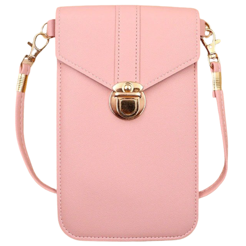 Touchscreen phone crossbody bag -Pink - Ozerty