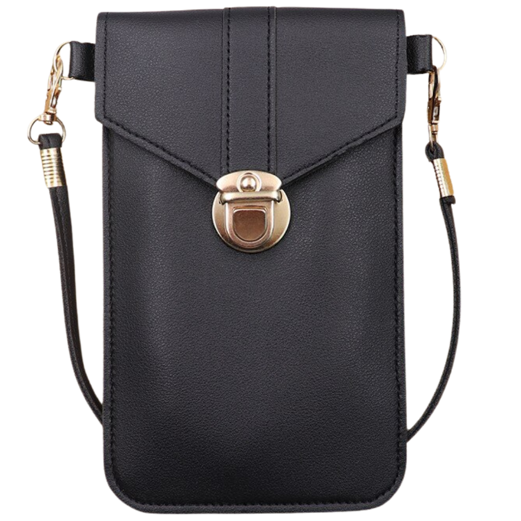 Touchscreen phone crossbody bag -Black - Ozerty