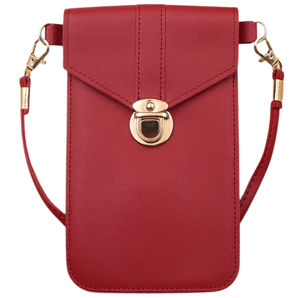 Touchscreen phone crossbody bag -Red - Ozerty