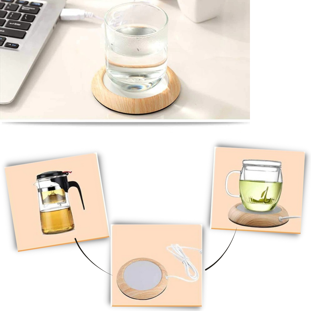 USB Electric Wood Cup Warmer - Ozerty