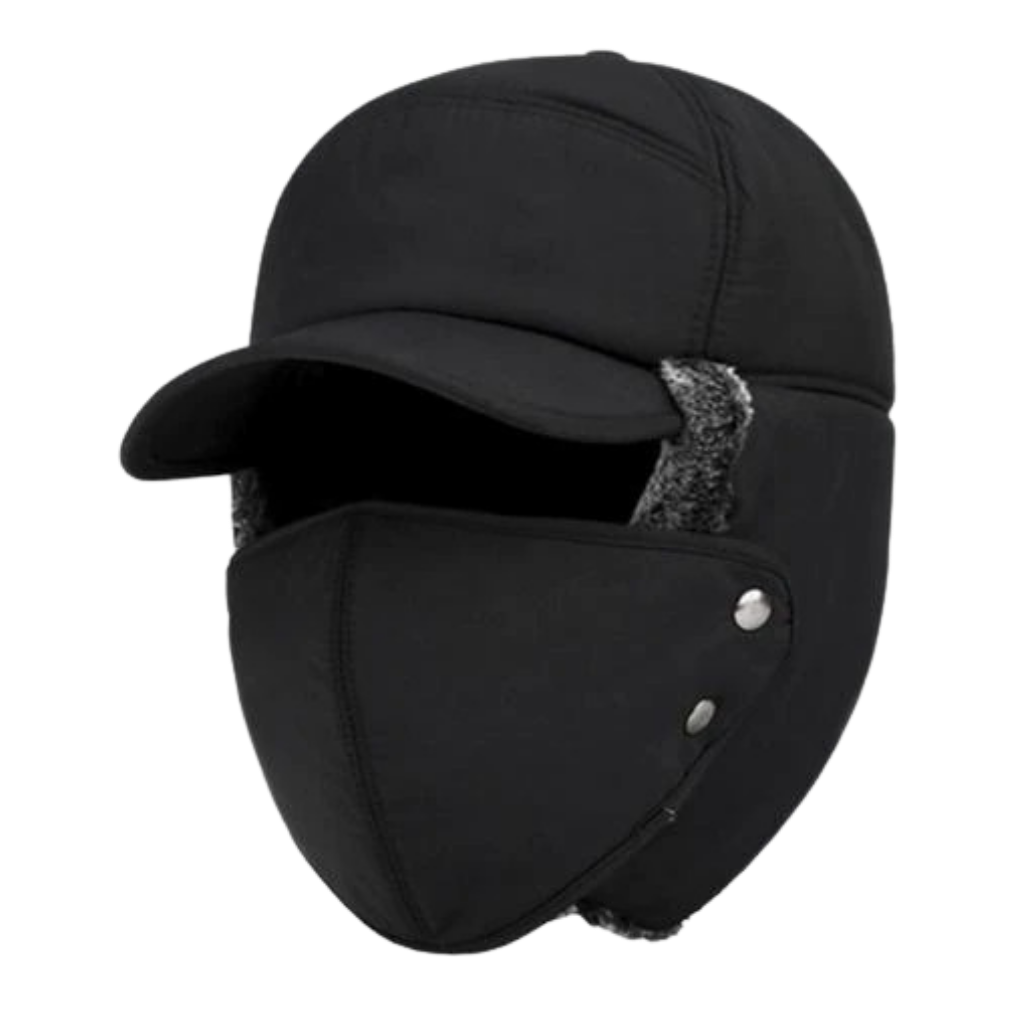 Unisex Windproof Ear and Face Protection Hat -Black - Ozerty