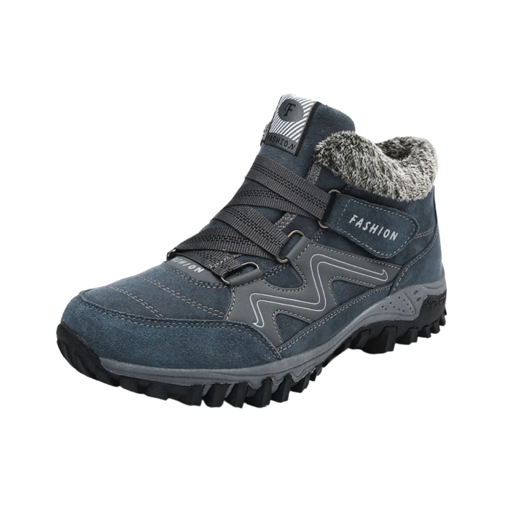 Leather Winter Boots -Gray - Ozerty