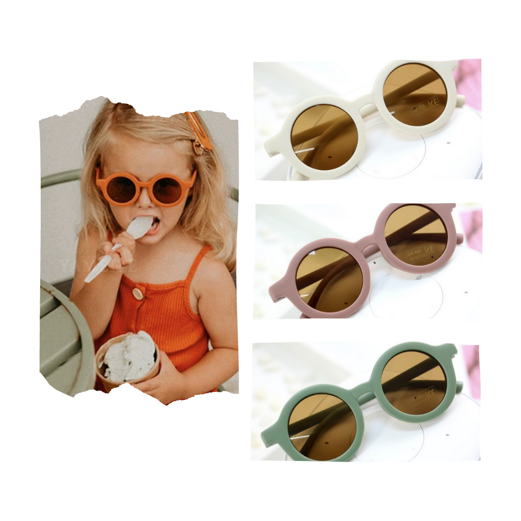 Vintage Round Kids Sunglasses for Ages 1 to 5 - Ozerty