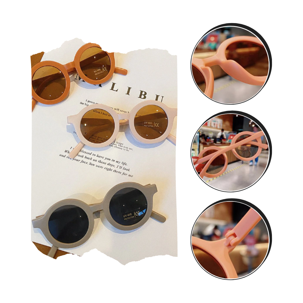 Vintage Round Kids Sunglasses for Ages 1 to 5 - Ozerty