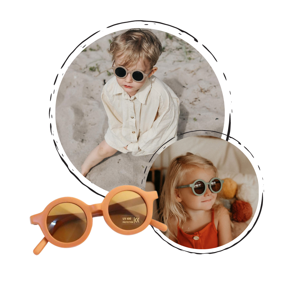 Vintage Round Kids Sunglasses for Ages 1 to 5 - Ozerty
