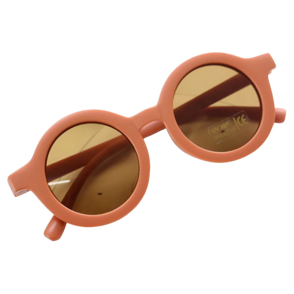 Vintage Round Kids Sunglasses for Ages 1 to 5 -Orange - Ozerty