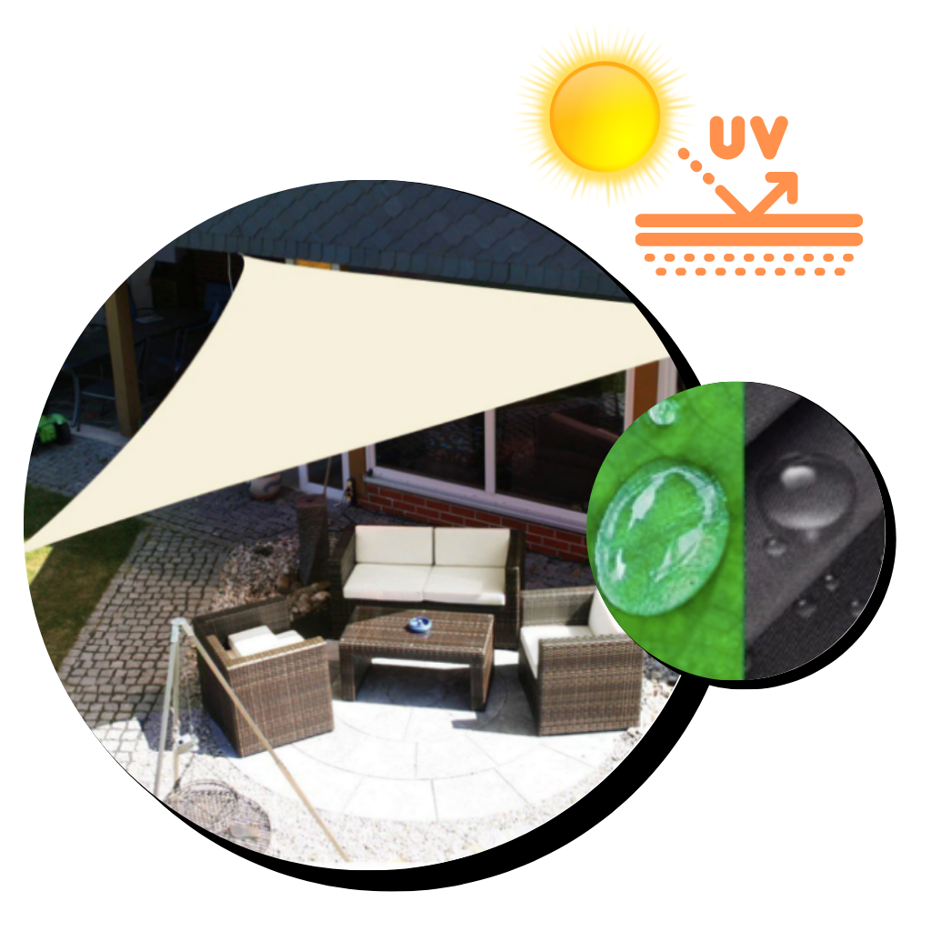 Water Resistant Triangle Sun Shade Sail - Ozerty