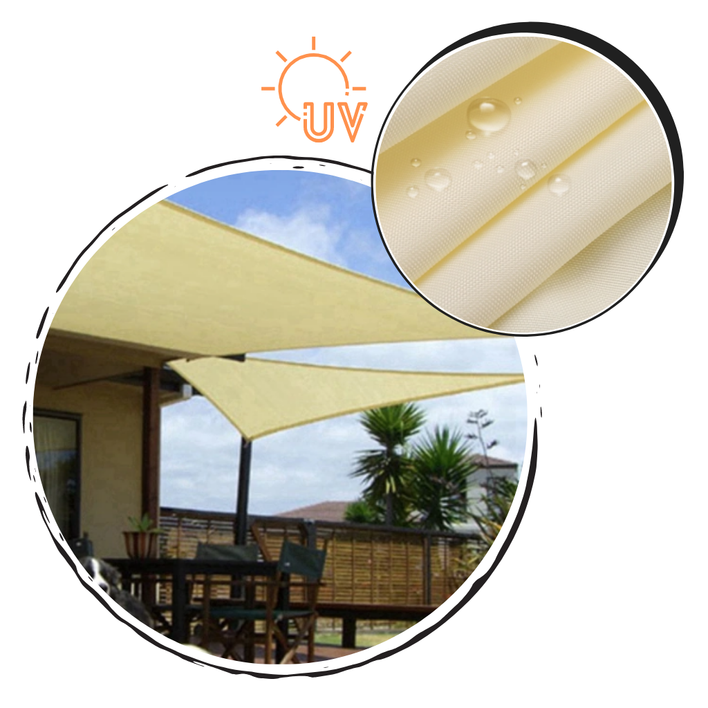 Water Resistant Triangle Sun Shade Sail - Ozerty