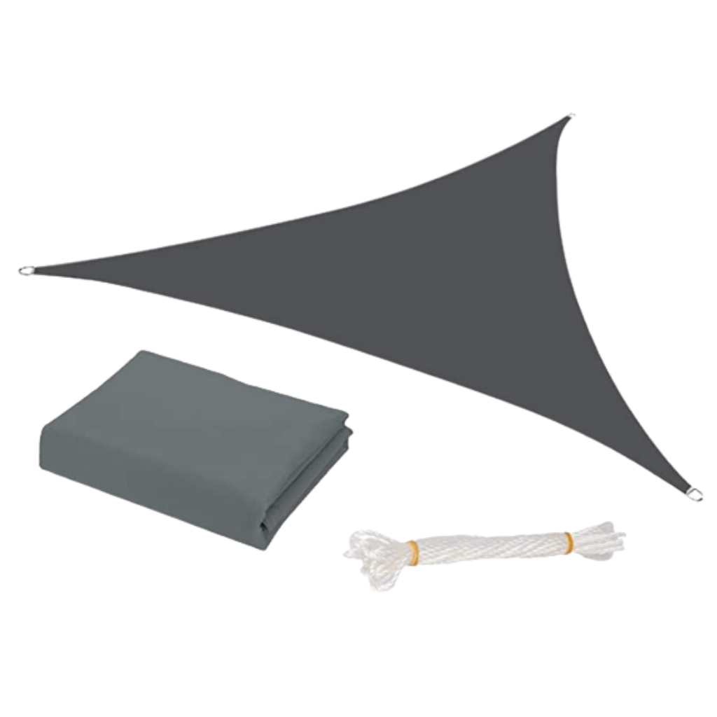 Water Resistant Triangle Sun Shade Sail -Grey - Ozerty