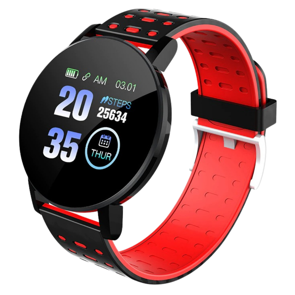 Waterproof smart watch -Red/Black - Ozerty